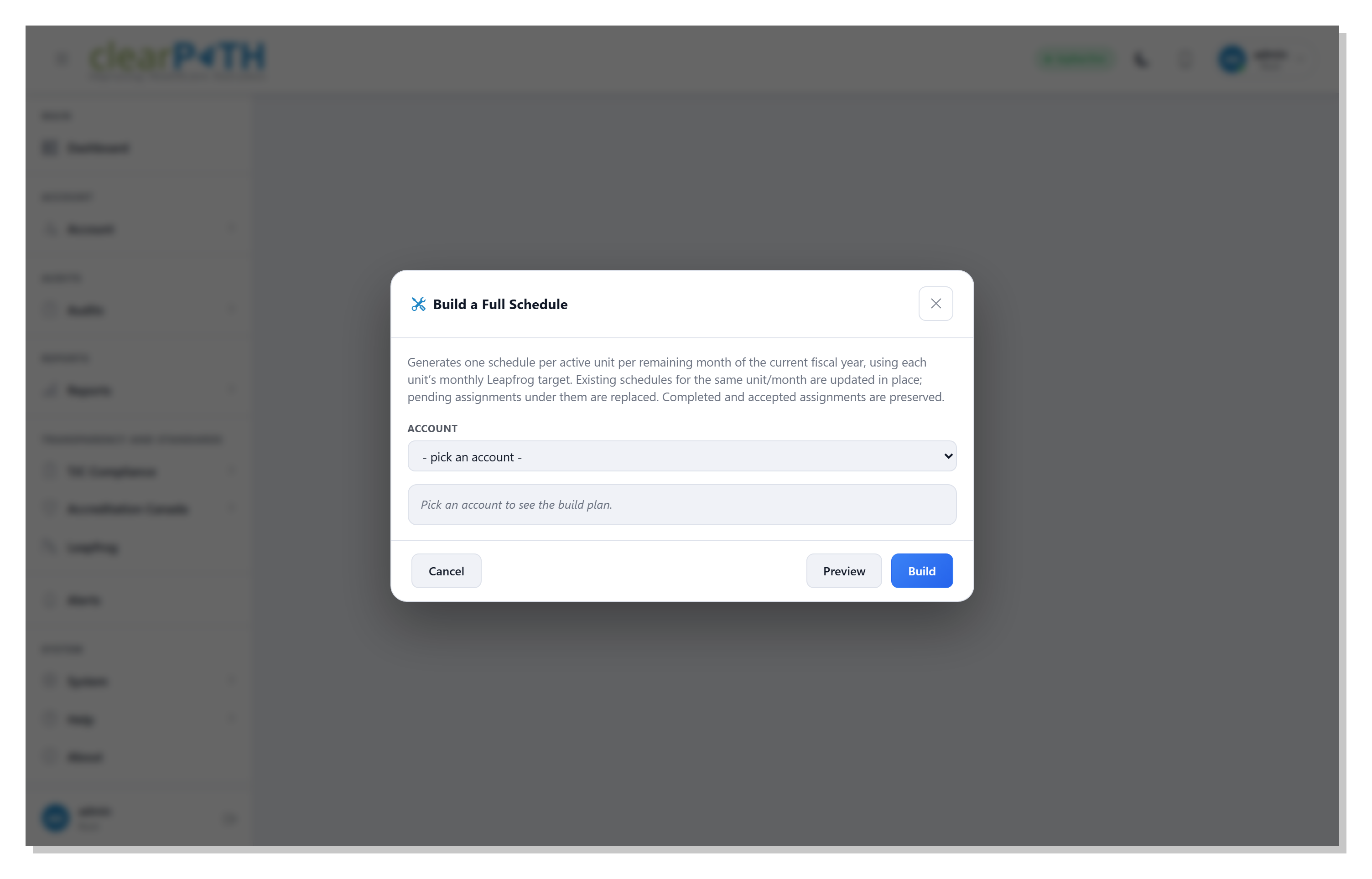 Build a Full Schedule workspace