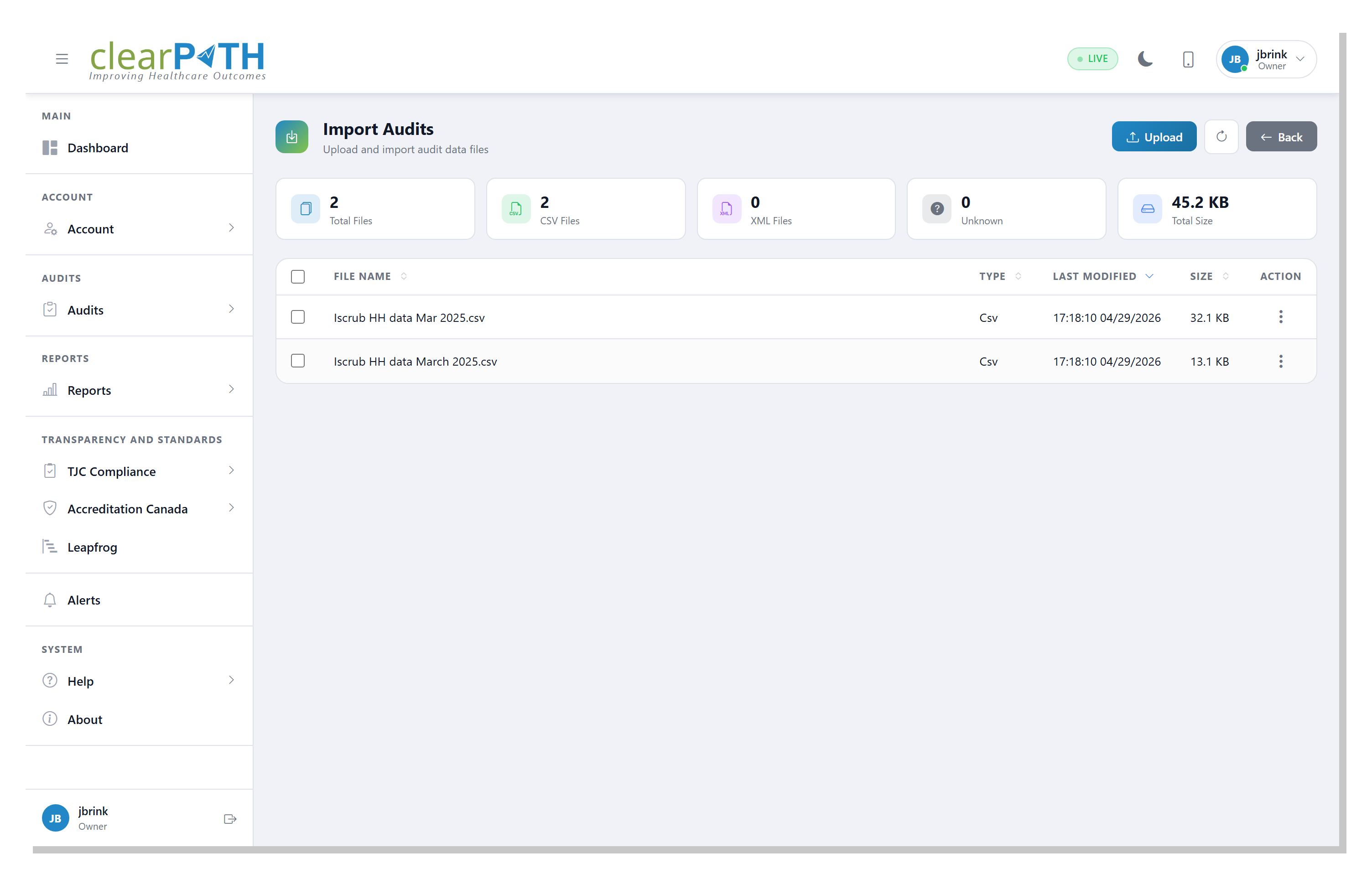 clearPath import run list