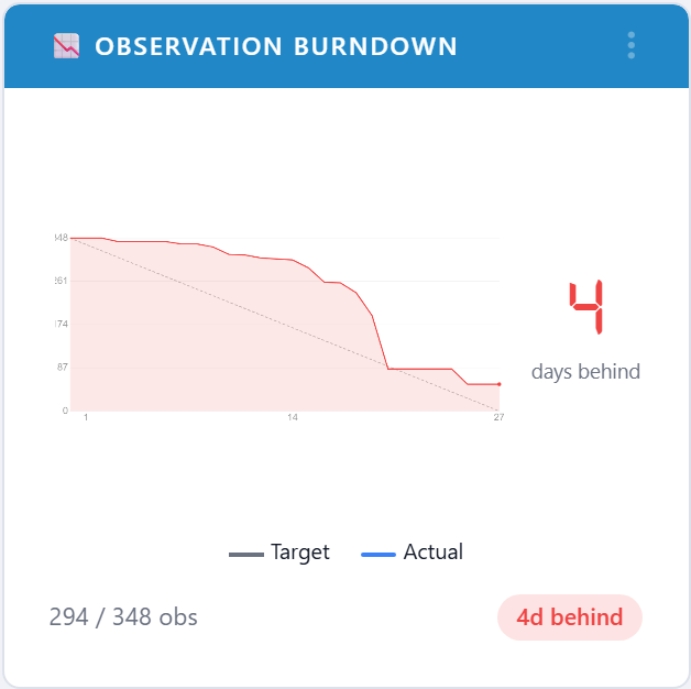 Observation Burndown widget